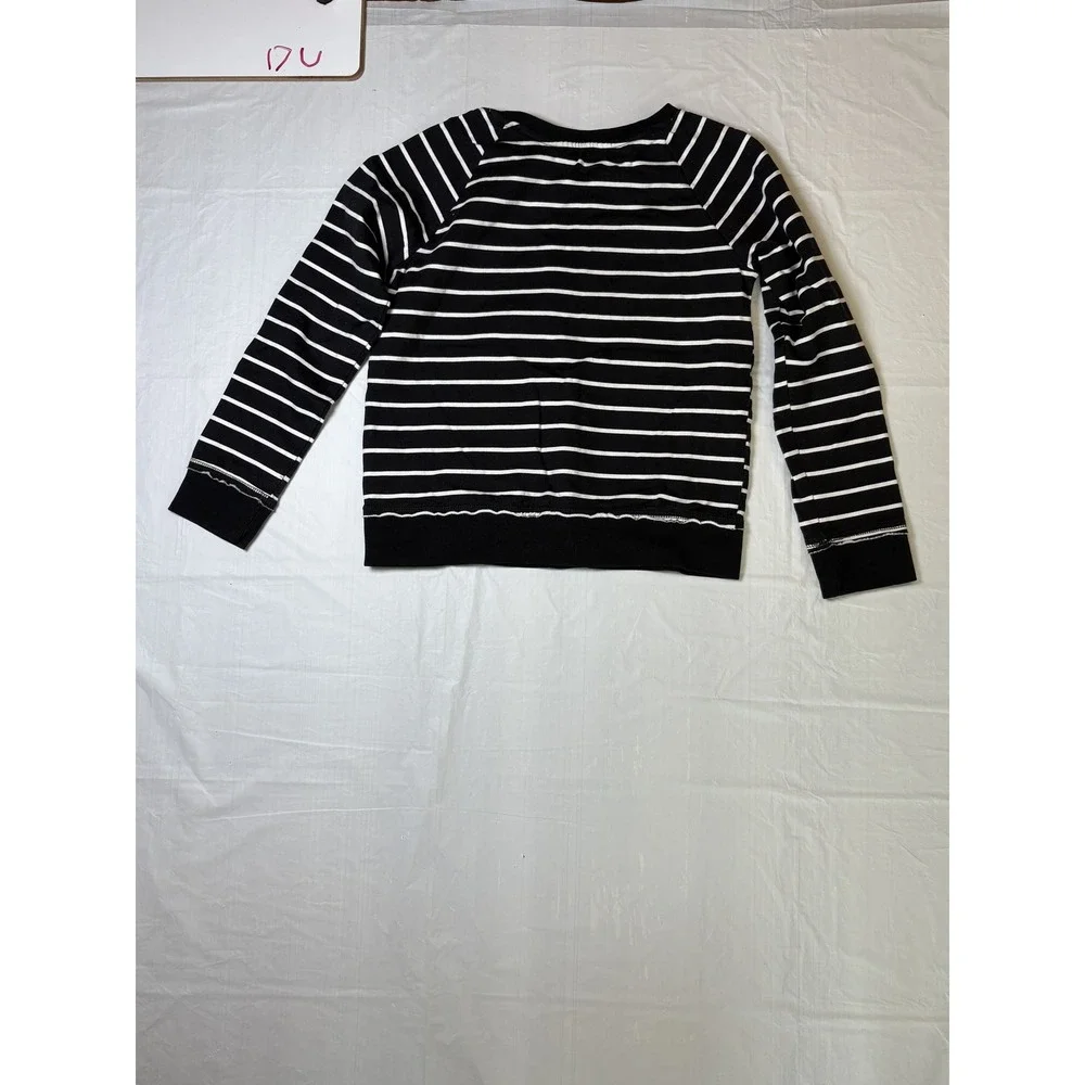 girls H&M long sleeve pullover sweater, black/white, NYC Fall in LOVE, size 8/10
